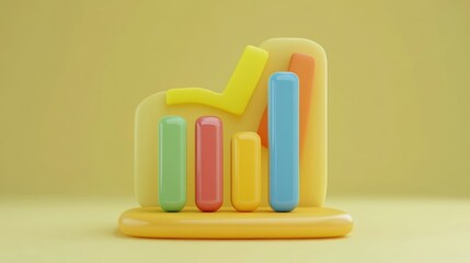 Poster - Colorful Abstract Bar Graph Representing Growth