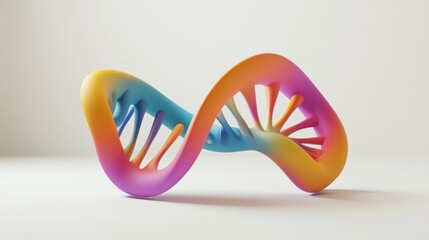 Poster - Abstract Colorful Three Dimensional DNA Helix Model