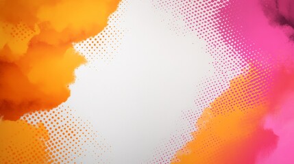 Aufkleber - Bold abstract background features vibrant comic-style patterns with halftone dots, providing a large blank area for text on the right side of the composition