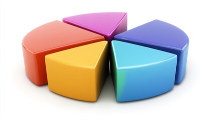 Poster - Colorful Three Dimensional Pie Chart Data Representation