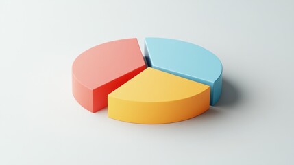 Poster - Three Dimensional Pastel Pie Chart Data Visualization