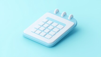 Poster - A light blue stylized calendar sits on a blue background