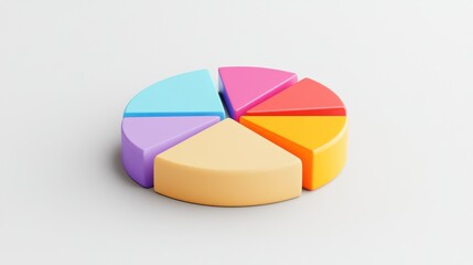 Poster - Colorful Three Dimensional Pie Chart Data Representation