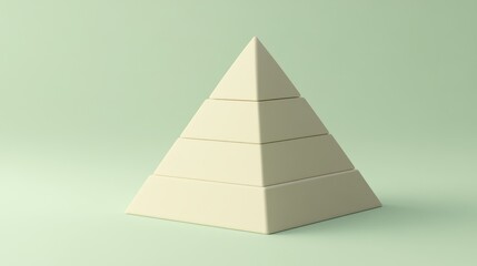Aufkleber - A four layered off white pyramid on green background