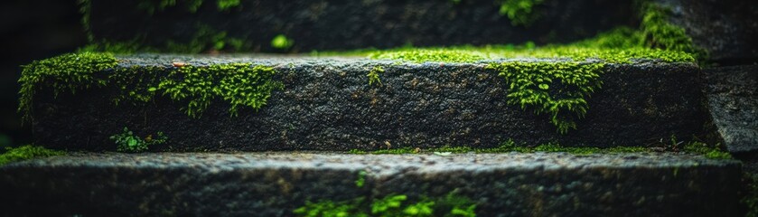 Aufkleber - Moss Covered Stone Steps In Nature