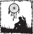 © Nazia - Silhouette of a war dream catcher vector silhouette