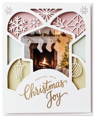 Wall Mural - Christmas and New Year Card - Peeking into Christmas joy