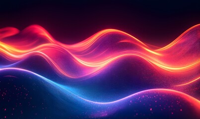 Poster - A neon wavy line with motion blur effects, giving the impression of high-speed movement