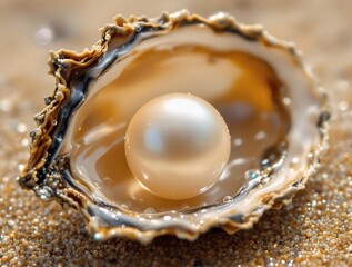 Aufkleber - Pearl in an open oyster shell