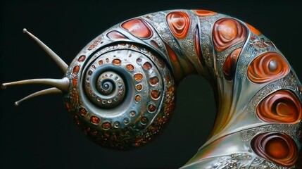 the snail on a white background