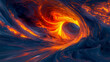© Atmospheric stock - Fiery swirl of vivid lava and earthy elements in a dynamic natural formation