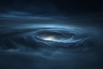 Wall Mural - soft swirling fog with glowing accents fading into a deep blue color
