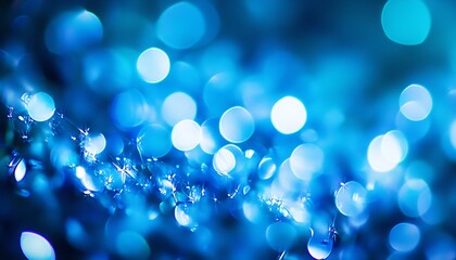 Aufkleber - Vibrant Abstract Blue Bokeh Lights Enhancing a Serene and Enchanting Scene : Generative AI