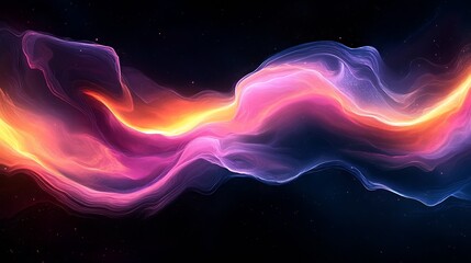 Leinwandbilder - Colorful cosmic wave pattern intertwining in a flowing elegant dance across the stars : Generative AI
