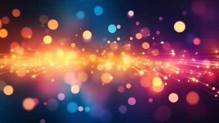 Fototapete - Vivid Multicolored Bokeh Light Background for Festive Celebrations : Generative AI