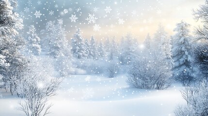 Poster - Idyllic Snowy Landscape in a Winter Wonderland : Generative AI