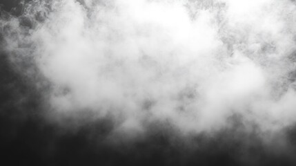 Poster - Thick Dense White Smoke Plume Rising Menacingly in Contrasting Darkness : Generative AI