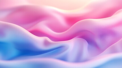 Poster - Gentle Flow of Soft Pink and Blue Textures Creating a Pastel Abstract DreamLike Background : Generative AI