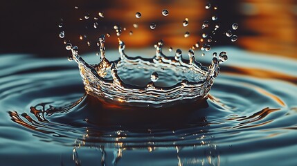 Poster - Captivating Water Splash with Perfectly Formed Droplets Freezing in Time : Generative AI