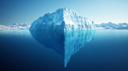 Poster - Majestic iceberg floating serenely in the Arctic ocean : Generative AI