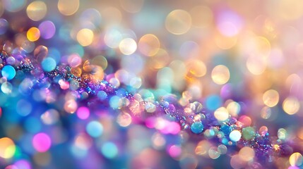 Poster - Dreamy Pastel Bokeh Lights with Soft Multicolored Background : Generative AI