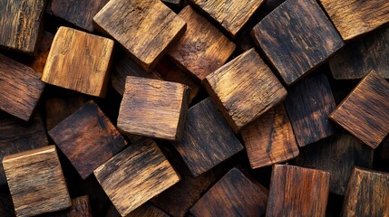 Poster - Wooden Texture Blocks in Natural Earth Tones Perfect for Backgrounds and Creative Designs : Generative AI