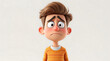 © mudasar - A close-up of a cartoon boy with a worried expression.