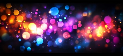 Fototapete - Vibrant and Colorful Bokeh Abstract Lights Background for Festive and Creative Designs : Generative AI