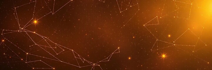 Wall Mural - golden cosmic universe background with twinkling constellations and sparkling stars, cosmic, sparkli