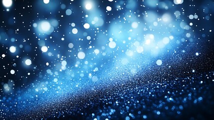 Aufkleber - Blue Light Particles Forming Abstract Cosmic Starry Sky Effect : Generative AI