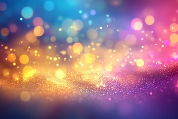 Fototapete - Colorful Bokeh Light Beams and Sparkles on a Dreamy Abstract Background : Generative AI