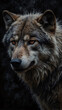 © SecretCanvas - Wild Wolf Staring into the Abyss Dark Abstract Background Premium Professional Photography