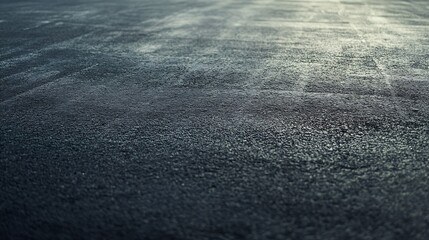 Poster - Detailed texture of a wet asphalt road surface with abstract lines : Generative AI