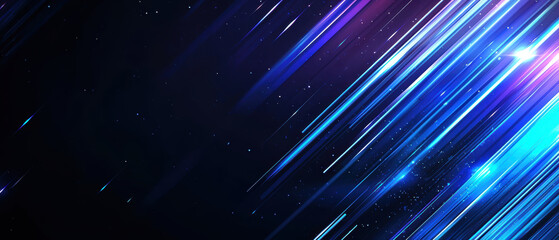 Poster - Radiant burst of energy with luminous blue light beams creating dynamic motion