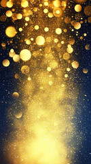 Poster - Golden bokeh lights create mesmerizing abstract background, evoking warmth and elegance. Perfect for festive designs and celebrations