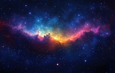 Wall Mural - colorful cosmic nebula and shining stars in deep space galaxy constellations