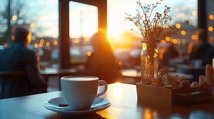 Aufkleber - Networking Breakfasts for Business Leaders and Professionals in a Cozy Café Setting