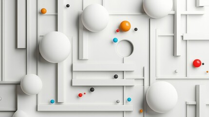 Poster - Minimalist dots and lines, abstract geometric patterns in a clean layout