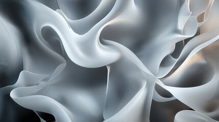Poster - Abstract smoke trails, soft whirls of translucent gray and white