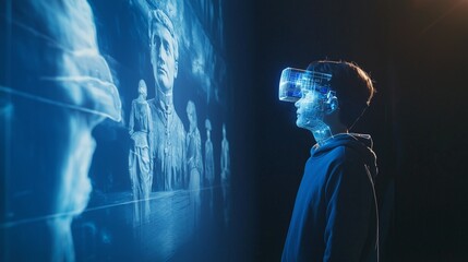 Poster - Student Guided by AI Through Historic Figures in a Futuristic Setting