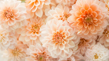 Wall Mural - Peach Dahlia Blooms