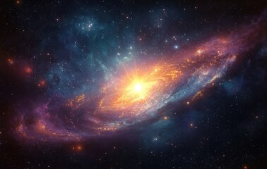Wall Mural - Galactic Nebula with Swirling Stars and Cosmic Light in Outer Space Dreamscape