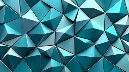 Poster - Abstract background of teal, geometric triangular shapes creating a textured, 3D effect.  Modern and stylish, ideal for design projects.