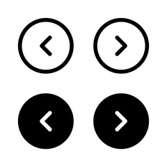 Poster - Previous and next round buttons for app. Left and right sign symbol