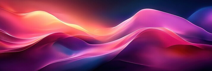 Poster - Vibrant Abstract Waves Design Background Flowing Pink Purple Gradient