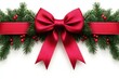 © Sam-th - Decorative christmas bow and greenery arrangement festive holiday decor indoor close-up view seasonal celebration