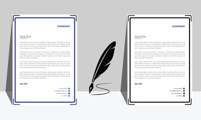 Wall Mural - Simple business letterhead design set of two Vector Image. Colorful letterhead design template.