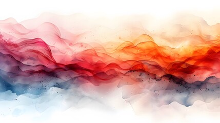 Poster - Abstract Watercolor Landscape with Vibrant Colors