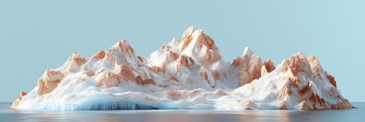 Wall Mural - Abstract mountain landscape with icy features.