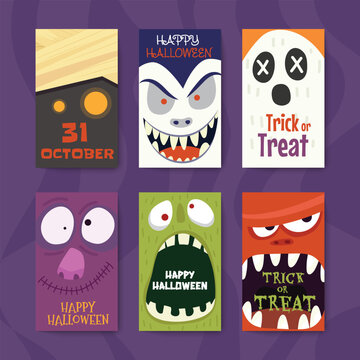 Halloween, Trick or Treat poster, card. Vector